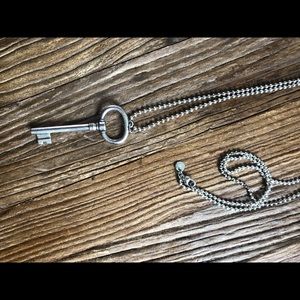Tiffany & Co Sterling Silver Key Necklace